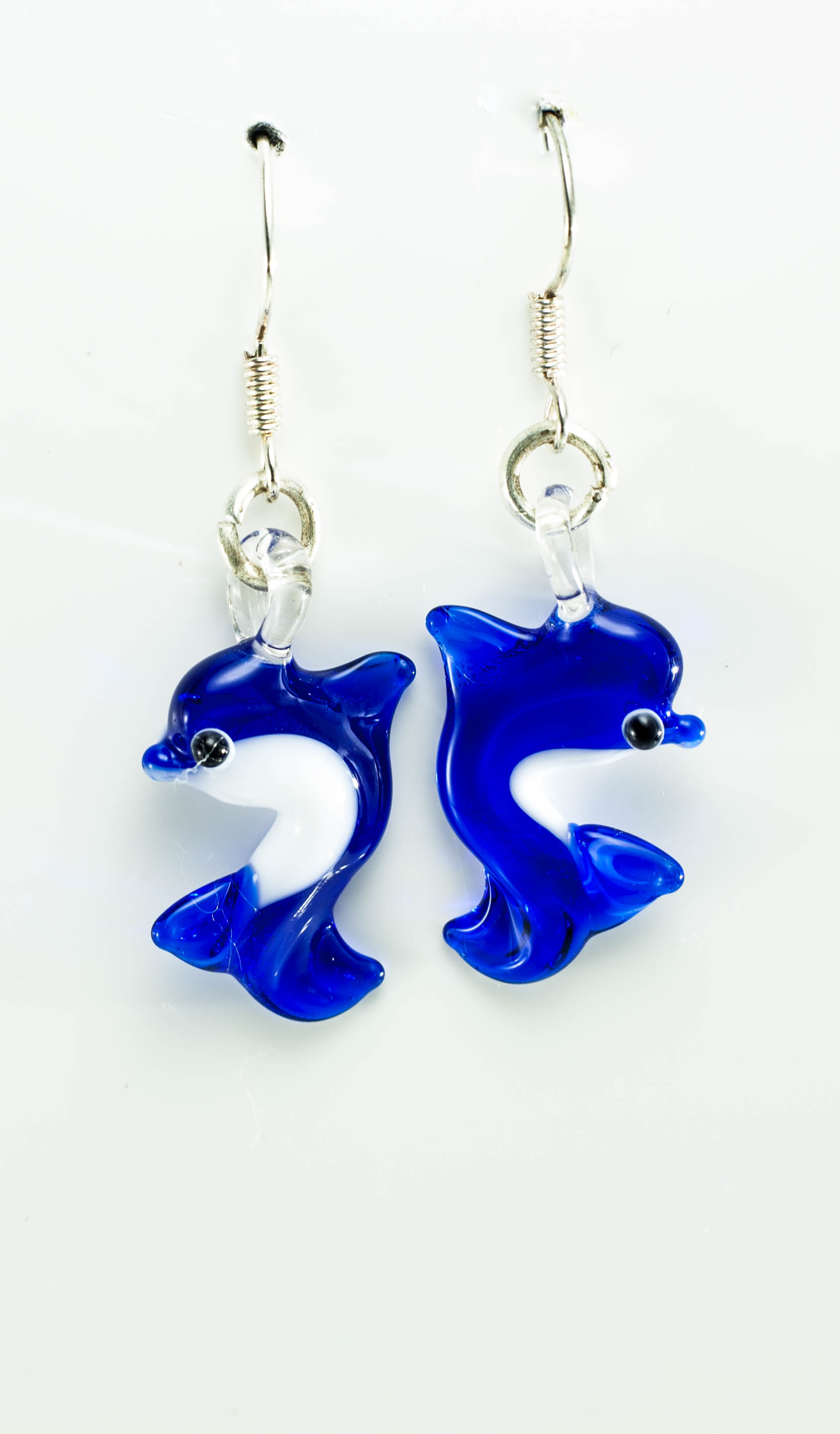 Naušnice Delfini ultramarin prozirna